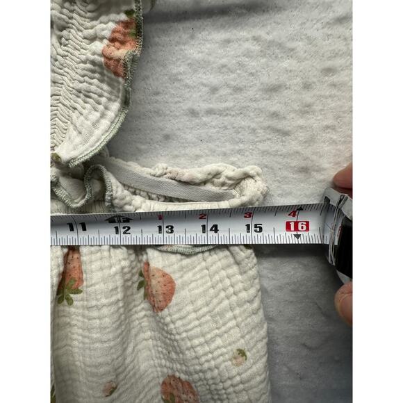 Gauzy Tank Top Ruffle Straps Babydoll Strawberries No Slip Straps ADORABLE - Picture 4 of 7